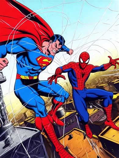 Making Covers Move! Superman vs The Amazing Spider-Man Original Art by: Ross Andru and Dick Giordano #comicbooks #ai #fyp #viral #trending