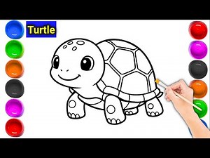Drawing 026. 🐢🐢Turtle Drawing and coloring step by step🎨 | कछुआ | easy drawing of a turtle | Art