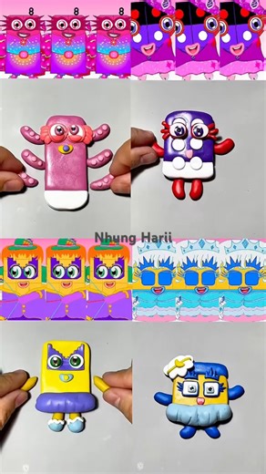 Making Sprunki Numberblocks Baby 8,6,21,25 with Clay #sprunki #numberblocks #clay