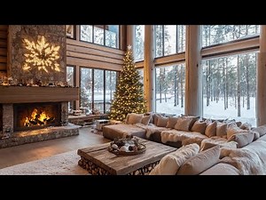 Christmas Cozy Winter Ambience ASMR Snow Falling Outside Fire Sounds Bringing Inner Calm And Clarity