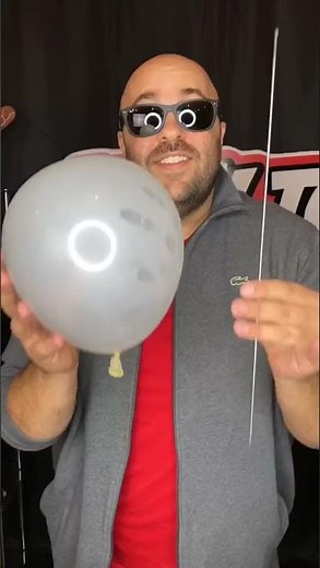 NEEDLE THRU BALLOON TRICK! 🎈😱 (MAGIC TUTORIAL) - #Shorts