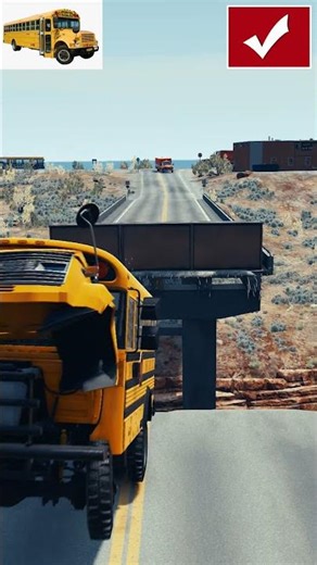 School Bus VS Ambulance VS Semi-Truck Jump Test #beamng #crashtest