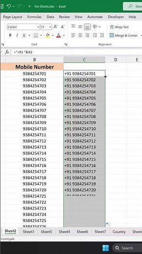 How to Add Country Codes in Excel (Easy Tutorial) #excel #explore