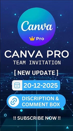Canva Pro Team Invite Link Today | 20-12-2025 | Canva Pro New Team Updated 2025 !! #canva