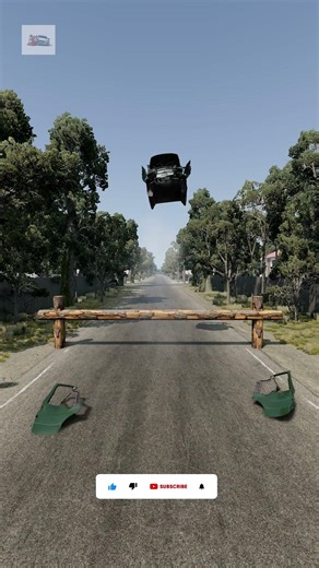 Car vs log Trap #1 High speed Beamng Drive #beamngdrive #gamingshorts