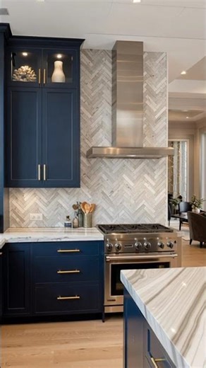 Navy Blue Modern Kitchen#interiordesign #kitchen #home