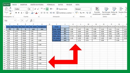 Cambiar de filas a columnas en Excel y viceversa | Saber Programas