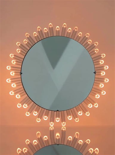 Mid-century Modern Sun Mirror Wall Mirror in Lucite With Pink Light, 1970s - Etsy