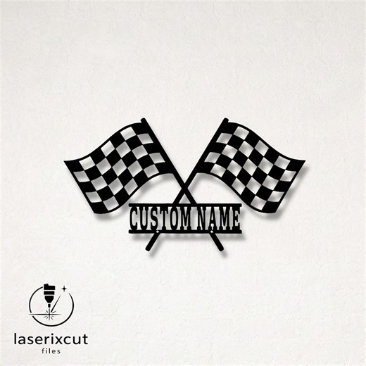 Customizable Racing Flag Silhouette Laser Cut Vector Design – SVG, DXF, Ai, Pdf Files Glowforge, Cricut, Metal, Wall Decor, Digital download - Etsy UK