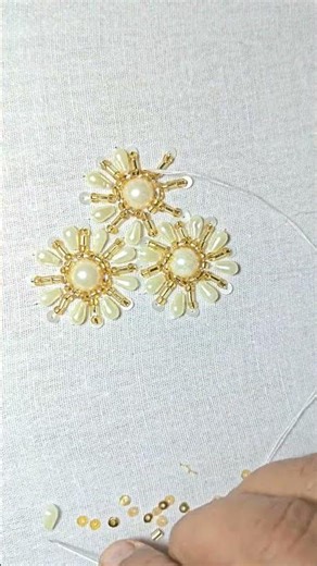 Beautiful 3D Pearl & Bead Embroidery Design | Step-by-Step Tutorial