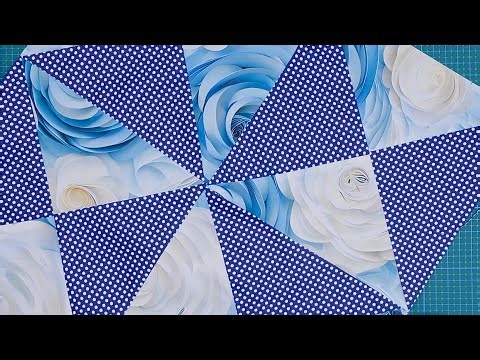 How to sew quarter square triangles quickly! Cut 4 at a time 🪡