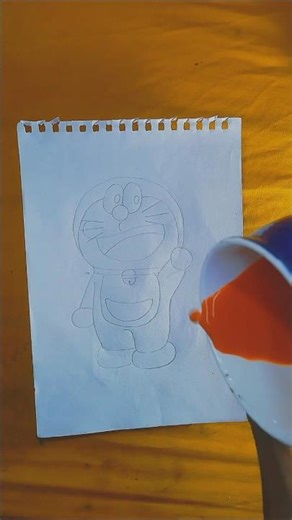 Doraemon water 💦 colour painting 🖌️🎨#doremon #viral #sketch