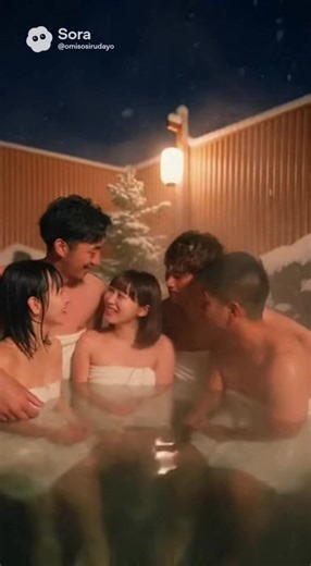 温泉女子の雪見風呂最高体験