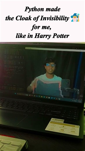Python + OpenCV made the Cloak of Invisibility ✨🧙‍♂️#python #opencv #harrypotter #magic #sri