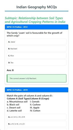 Relationship between Soil Types and Agricultural Cropping Patterns in India