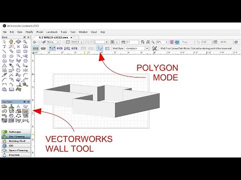 4.1a Wall tool - polygon mode - Vectorworks 2023