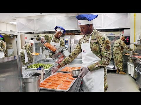 Inside Massive US Armed Forces Kitchens Cooking During Rush Time