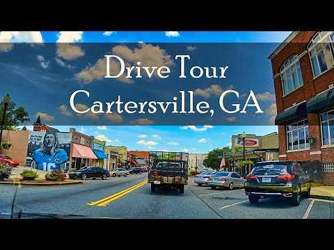 Driving Through Cartersville, Georgia - Dashcam City Tour - 4K