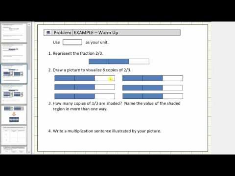 Model the Product of a Whole Number and a Fraction Using Fraction Bars