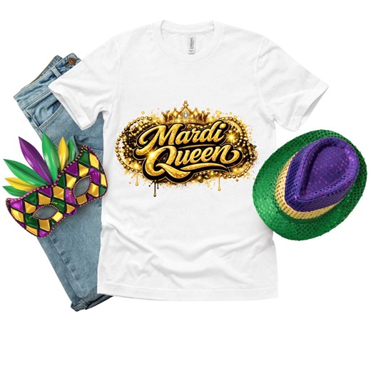 Mardi Gras Queen PNG Bundle | 4 PNG Files | Gold Glitter Carnival Design | Commercial Use | Sublimation Download - Etsy