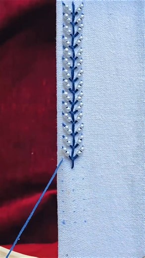 very simple and beautiful border design #embroidery #handembroidery #tutorial #shorts #trending #diy