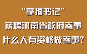 “掌掴书记”获聘河南省政府参事，什么人有资格做参事？