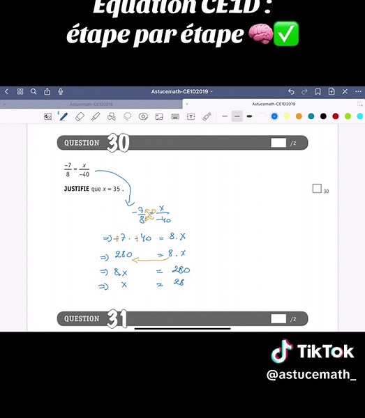 📘 Tu galères avec les équations ? Pas de panique ! Dans cette vidéo, je t’explique étape par étape comment résoudre une équation CE1D 💡 👉 Méthode simple 👉 Astuce pour ne pas te tromper 👉 Exemple clair comme à l’examen ✅ Regarde bien jusqu’à la fin, ça va te sauver lundi ! #examen #ce1dmath #maths #astucemath #mathématiques #revision #math #exercise #equation