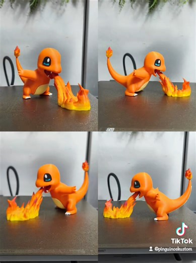 Charmander Impreso en Pla @eSUN 3D Printing Detalles pintados a mano #charmander #pokemon #3d #bambulaba1 #quillota
