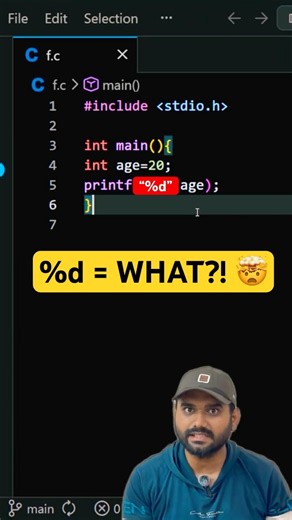 What Does %d Mean? 🤯 #cprogramming #coding #viral #shorts #shortvideo #viralvideo