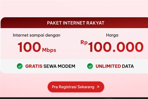 Cara Daftar Internet Rakyat WIFI Milik Hashim, 100 Mbps Rp 100 Ribu - Teknologi Katadata.co.id