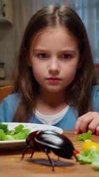 A girl eating Cockroach