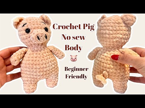 Easy beginner friendly Crochet pig 🐷/ cute Amigurumi pig minimum sew tutorial