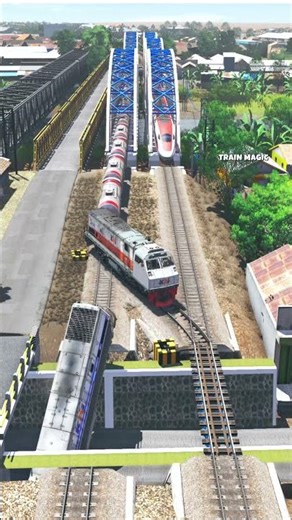 Kereta Api Pindah Rel Di Jembatan Rusak #railtrack #train #railroad #railway