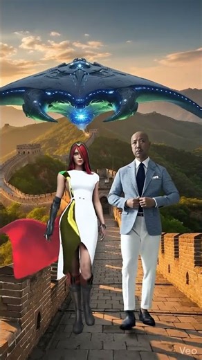#DreamTrackAI I am walking with my alien female companion in great wall of china