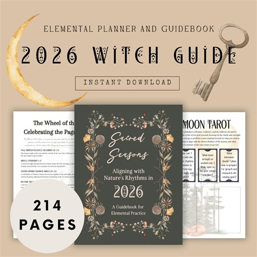 2026 Sacred Seasons Elemental Witch Planner and Guidebook | Rituals and Tarot | Moon and Sabbat Guides | Prompts and Templates - Etsy