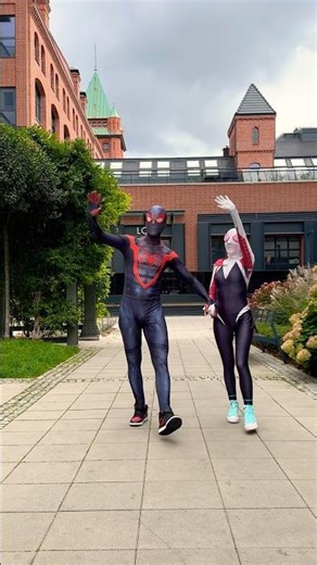 Spider-Man Miles Morales and Ghost-Spider say Hi! #shorts