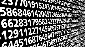 Number crunching growing complex numerical data on black background using algorithm and machine learning for data science solution