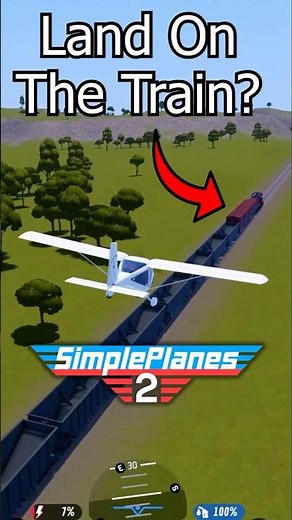 Landing on a MOVING TRAIN in Simple Planes 2