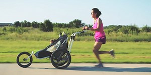 Your little ones can join you on your workouts with this stroller