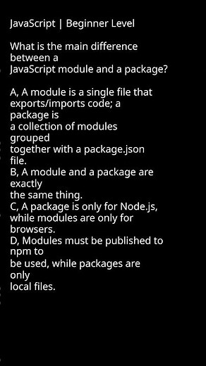 JavaScript Modules vs Packages #JavaScriptTutorials #CodeDebugging #WebDevelopment