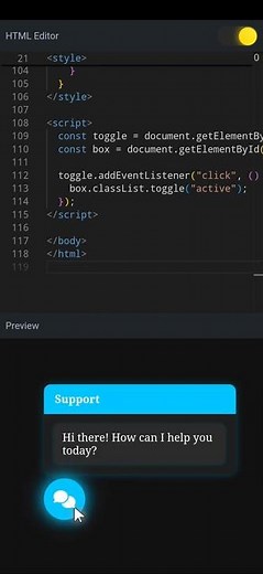 💬 Floating Live Chat Button in HTML + CSS | Add to Any Website! 🗨️ #coding #programming #animation