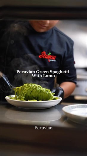 3.4K views · 1.5K reactions | Peruvian green spaghetti, elevated. Our Tallarín Verde con Lomo—al dente pasta in a basil & huacatay pesto, crowned with perfectly seared beef. Refined, comforting, unforgettable. 216 N Wood Ave, Linden, NJ | STANCIA Peruvian Fusion | Facebook