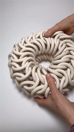 Ruth Borgenicht on Instagram: "My custom mixed casting slip (clay in liquid form) starts out grayish, yet turns a warm winter white once fired. #chainmail #chainmaille #ceramicdesign #stoneware #winterwhite"