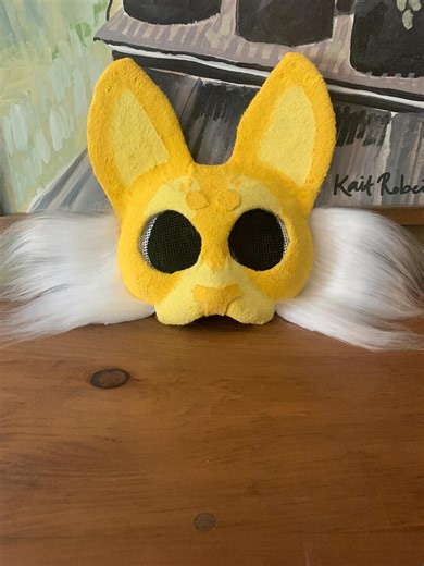 Yellow Spring Kitty Therian Mask. Not Waterproof. Fully Furred and Lined. Handpainted. Includes 3D Nose and Soft Fur. - Etsy