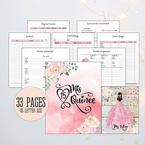 Quinceañera Planner, Quince Planning Checklist, Quinceañera Templates, Quinceañera Planner Printable, Mis Quince - Etsy