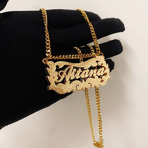 Custom Name Necklace,double Plated Name Necklace,custom Name Plate,3d Name Pendant,nameplate Necklace,personalized Name Pendant for Women - Etsy