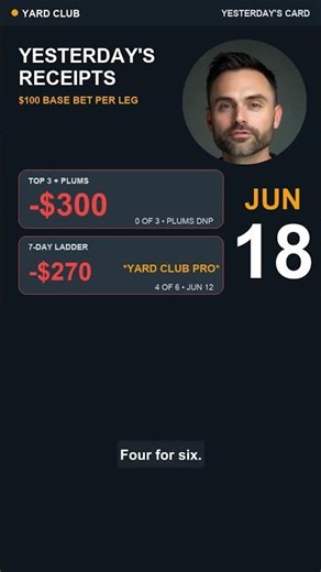 Yesterday's MLB Picks — Full Receipts | 2026-06-18