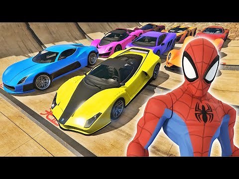 HOMEM ARANHA E AMIGOS COM CARROS NA RAMPA - IR GAMES