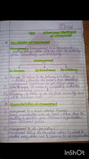 Business Studies Ch 1 Nature And Significance of Management Class 12 Notes #class12 #BStnotes