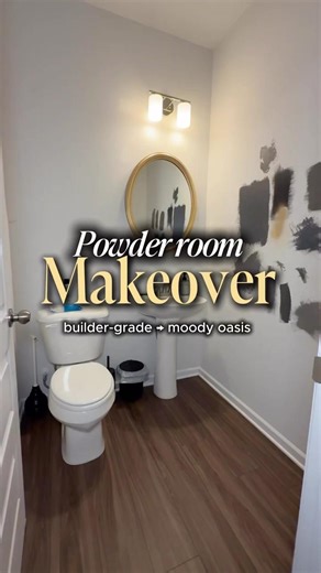Moody Powder Room Makeover You Can Do With Just Paint